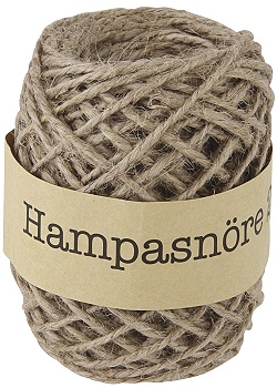 Hampasnöre natur 25m/rl