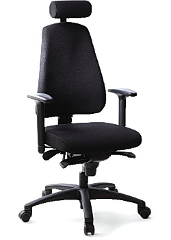Kontorsstol LD6340 svart m svankstöd
