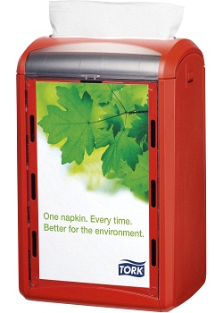 Servettdispenser liggande TORK XPN röd