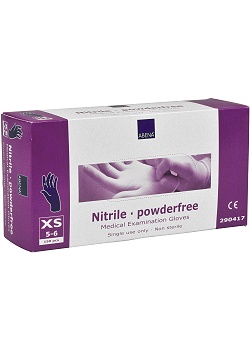 Handske nitril puderfri blå XS 150/FP