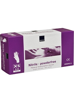Handske nitril puderfri vit XS 150/FP