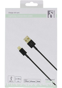 Kabel DELTACO USB - Lightning 1,8m Svart