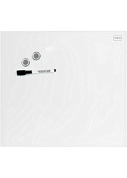 Glastavla NOBO Diamond magn vit 30x30cm