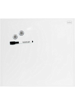 Glastavla NOBO Diamond magn vit 45x45cm