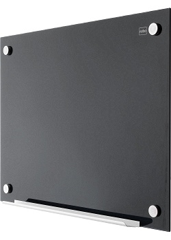 Glastavla NOBO Diamond mag svart 60x45cm
