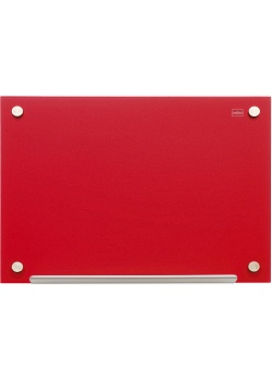 Glastavla NOBO Diamond magn röd 60x90cm