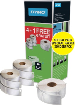 Etikett DYMO multipack 4 etiketter + 1