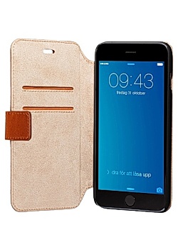 Plånboksfodral iDeal slim brun, iPh 6+