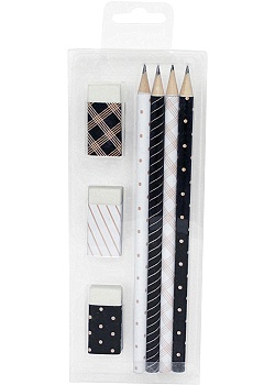 Skrivset Luxury 4 blyerts,3 sudd