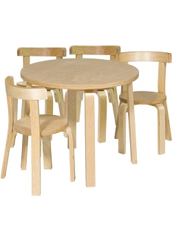 Lekvråmöbelset björk 1 bord 4 stolar