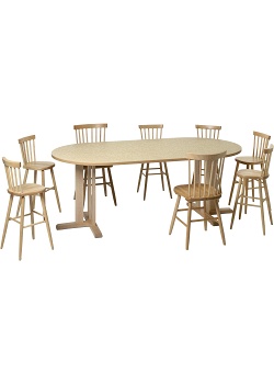 Linoleumbord Oval Höjd 72cm beige