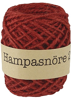 Hampasnöre röd 25m/rl