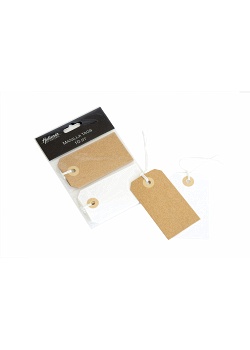 Etikett kraft Manilla vit/brun (10)