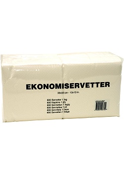 Servett DUNI 1-lags 33x33cm Vit (500)
