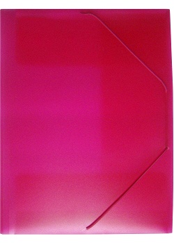 Gummibandsmapp plast 3-kl transp rosa