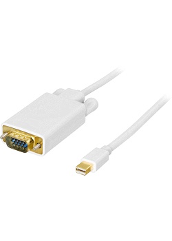 Kabel DELTACO MiniDP-VGA 2m Vit