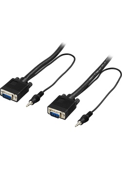 Kabel DELTACO Bildskärm VGA+3,5mm 2m