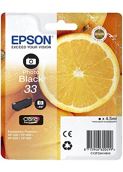 Bläckpatron EPSON C13T33414010 Svart
