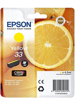 Bläckpatron EPSON C13T33444010 Gul