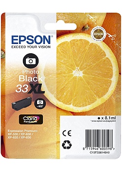 Bläckpatron EPSON C13T33614010 Svart