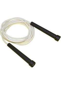 Hopprep plast, 2,5m vit/svart
