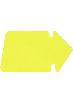 Textkartong pil fluor gul 130x90mm (25)