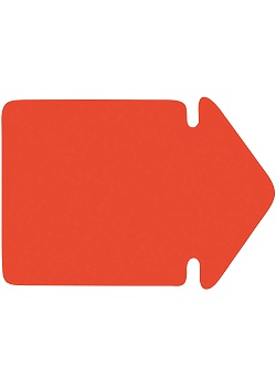 Textkartong pil fluor röd 130x90mm (25)