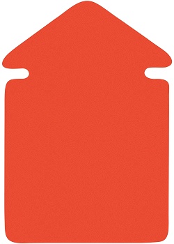 Textkartong pil röd 230x165mm (25)