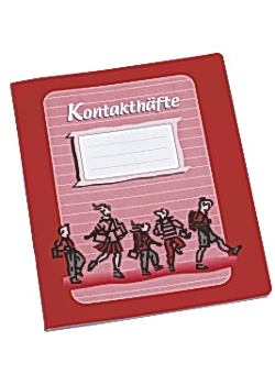 Kontakthäfte 17x21cm linjerat 8,5mm röd