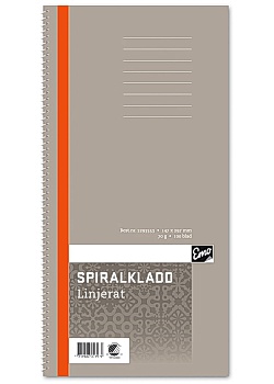 Spiralkladd 147x297mm 70g 100 blad linj