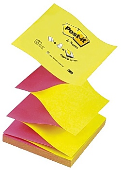 Notes POST-IT Z-block 76x76mm gul/rosa