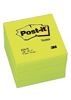 Notes POST-IT neon 76x76mm gul