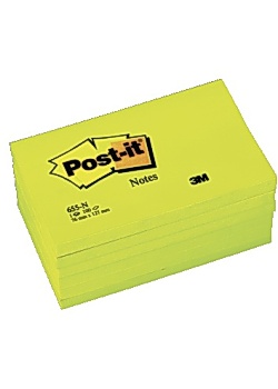 Notes POST-IT neon 76x127mm gul