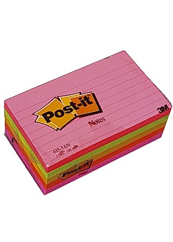 Notes POST-IT linjerat 76x127mm neon