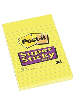 Notes POST-IT SuperSticky li.102x152 gul