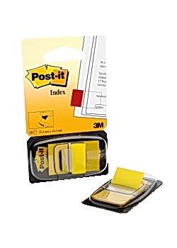 Index POST-IT 25x43mm gul