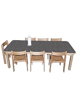 Linoleumbord MARIA 140x80cm antracit h58