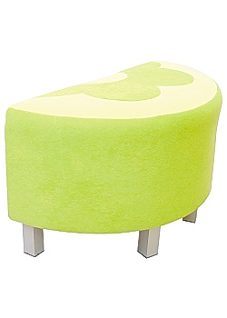 Sittpuff halvrund lime