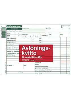 Blankett avlöningskvitto A5L 50 blad