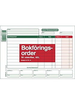 Blankett bokföringsorder A5L 50 blad