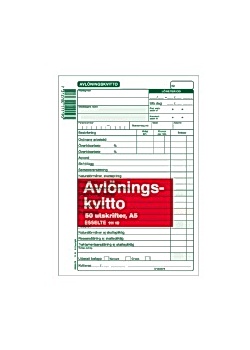Blankett avlöningskvitto A5, 50blad