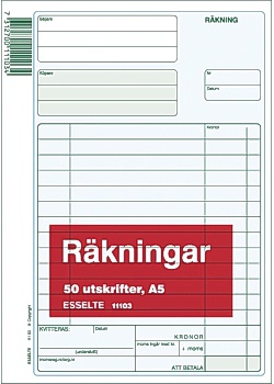 Blankett räkning utan kopia A5 50 blad