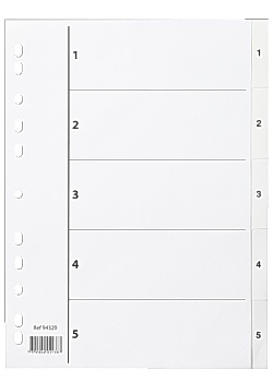 Plastregister A4 1-5 vit