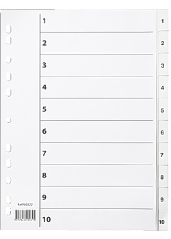 Plastregister A4 1-10 vit