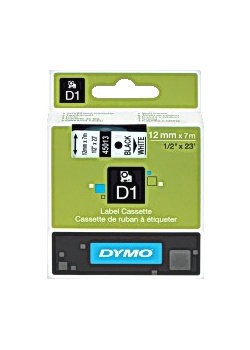 Tape DYMO D1 12mm svart på vit