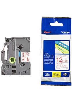 Tape BROTHER TZE232 12mm röd på vit