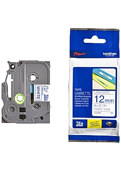 Tape BROTHER TZE233 12mm blå på vit