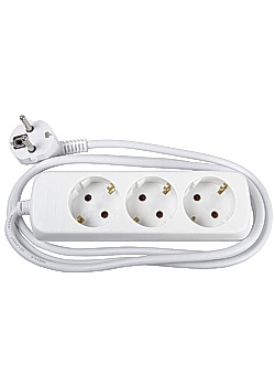 Grenuttag jordat 3-väg 1,5m kabel petsk.