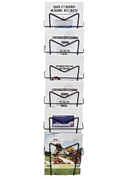 Broschyrställ A5 stående 6-fack svart