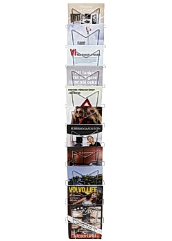 Broschyrställ A4 stående 11-fack silver